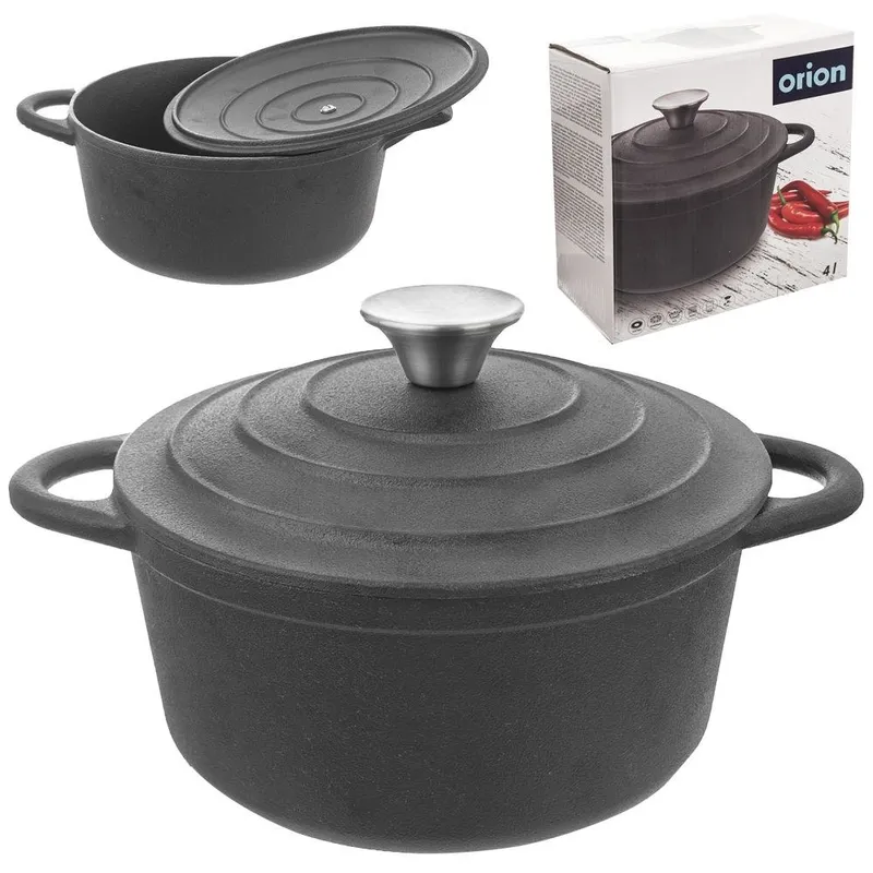 Garnek Żeliwny LITINA 4 l Średnica 23 cm Indukcja Piekarnik Grill GARDIVA