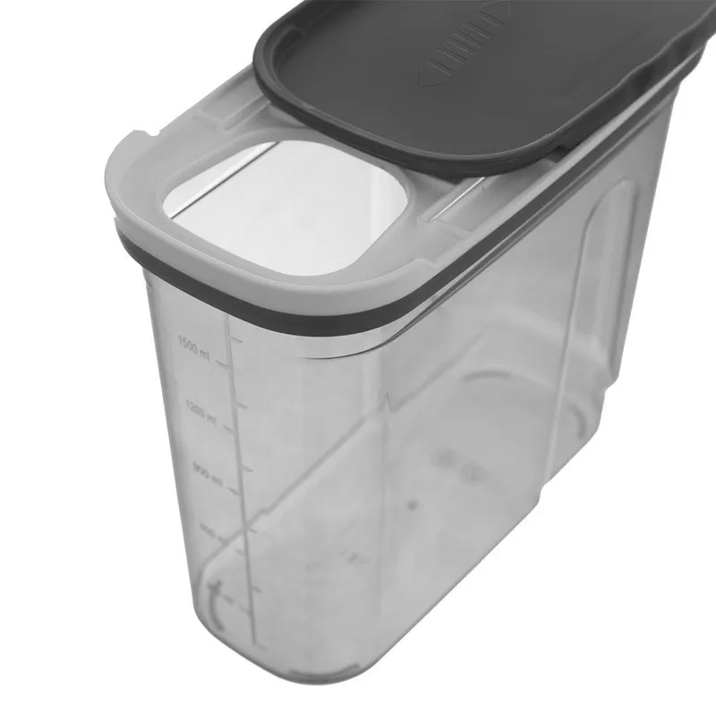Pojemnik Na Sypkie Z Miarką Dozownik 1,8 l Piętrowany 19,5 x 18 cm MEBLIVA
