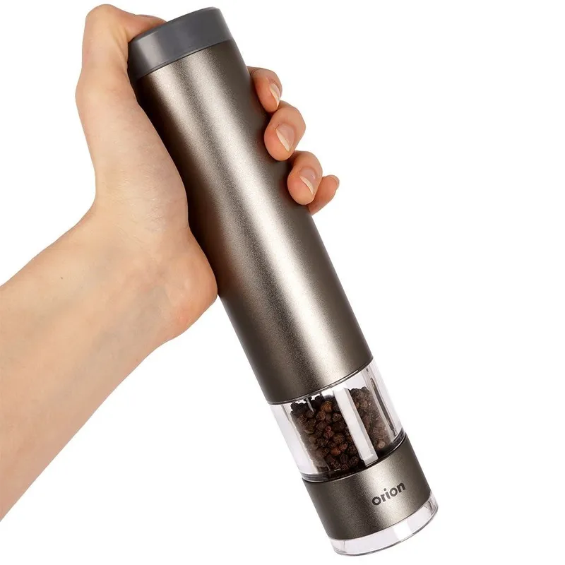 Młynek Elektryczny Do Pieprzu I Soli 22,5 cm Aluminiowy Regulacja MEBLIVA