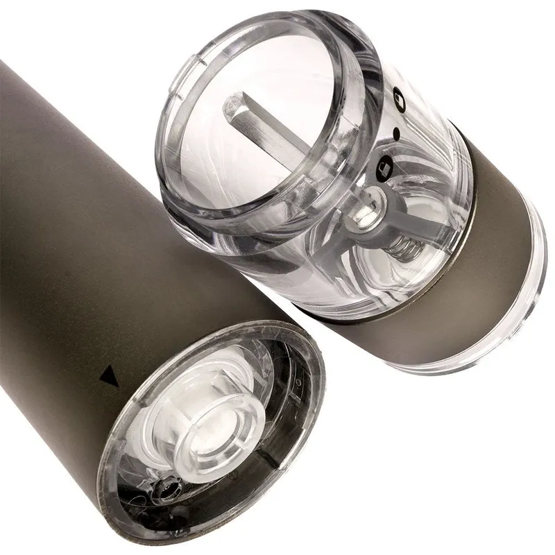 Młynek Elektryczny Do Pieprzu I Soli 22,5 cm Aluminiowy Regulacja MEBLIVA