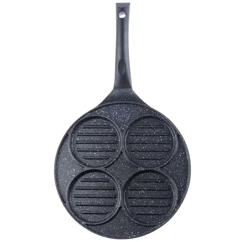 Patelnia Do Burgerów Jajek Granitowa Grillowa 4 Otwory 26,5 cm GARDIVA
