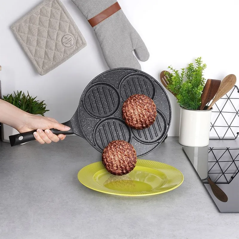 Patelnia Do Burgerów Jajek Granitowa Grillowa 4 Otwory 26,5 cm GARDIVA