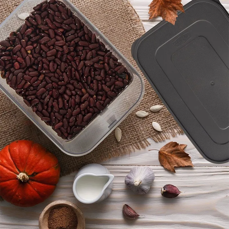 Pojemnik Na Produkty Sypkie GREY 2,6 l Uchwyt 23 x 16 x 10 cm MEBLIVA