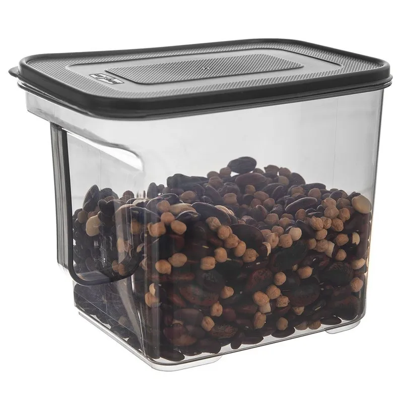 Pojemnik Na Produkty Sypkie GREY 2,75 l Uchwyt 19 x 13 x 15,5 cm MEBLIVA