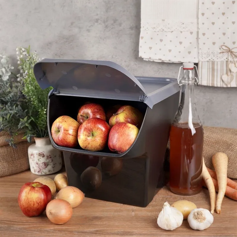 Pojemnik Na Warzywa Piętrowany 13 l Z Klapą Zmywarka 34 x 27,5 cm MEBLIVA