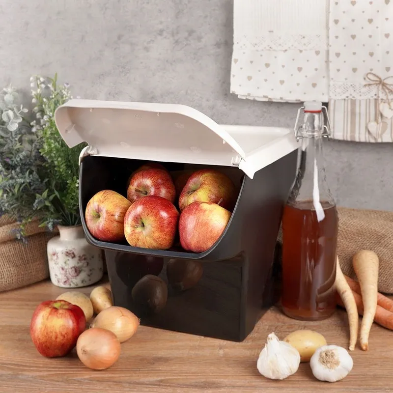 Pojemnik Na Warzywa Piętrowany 13 l Z Klapą Zmywarka 34 x 27,5 cm MEBLIVA