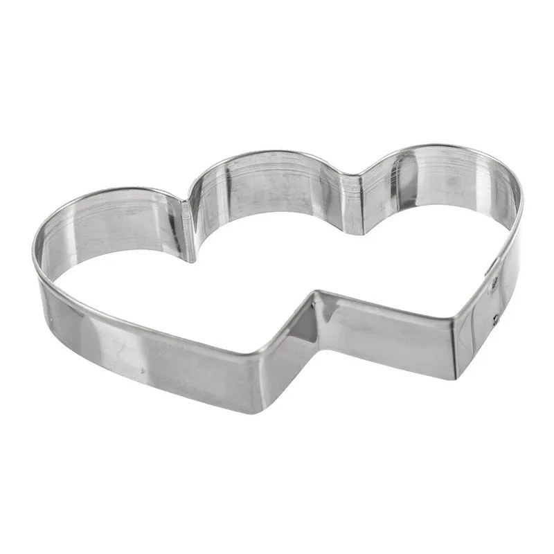 Wykrawacz Do Ciastek Podwójne Serce 9 x 5,5 cm Stal Do Zmywarki MEBLIVA
