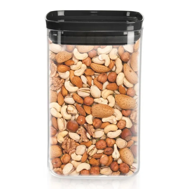 Pojemnik Kwadratowy Sypkie 1,4 l Szczelny Piętrowany 17 x 10,5 cm MEBLIVA