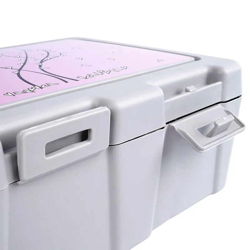 Pojemnik Lunchbox Dzielony Zestaw Sztućce 1 l Z Klipsami 18 x 14 cm MEBLIVA