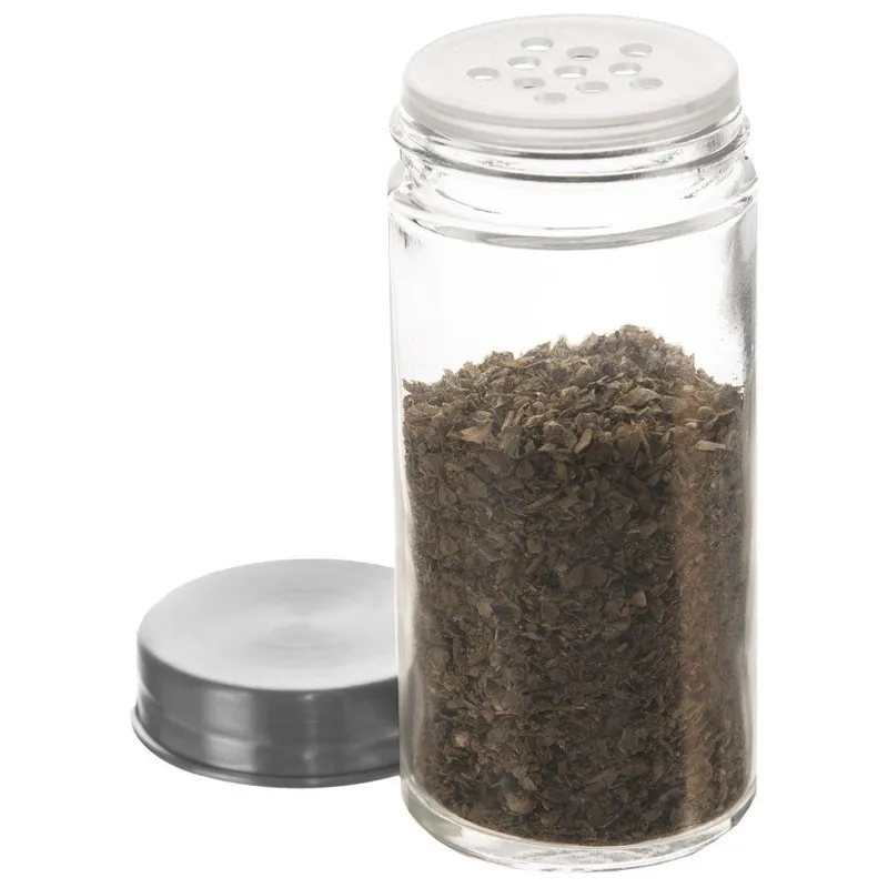 Pojemnik Szklany Na Przyprawy Sitko 100 ml Zamykany 9,5 x 4,5 cm MEBLIVA