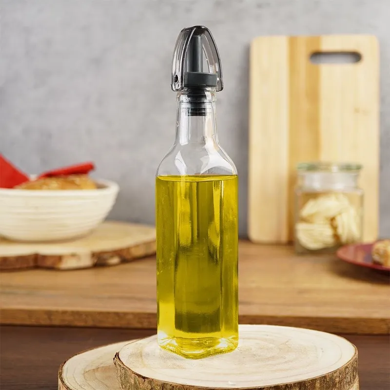 Butelka Na Oliwę Ocet Z Dozownikiem Szklana 250 ml Przezroczysta MEBLIVA