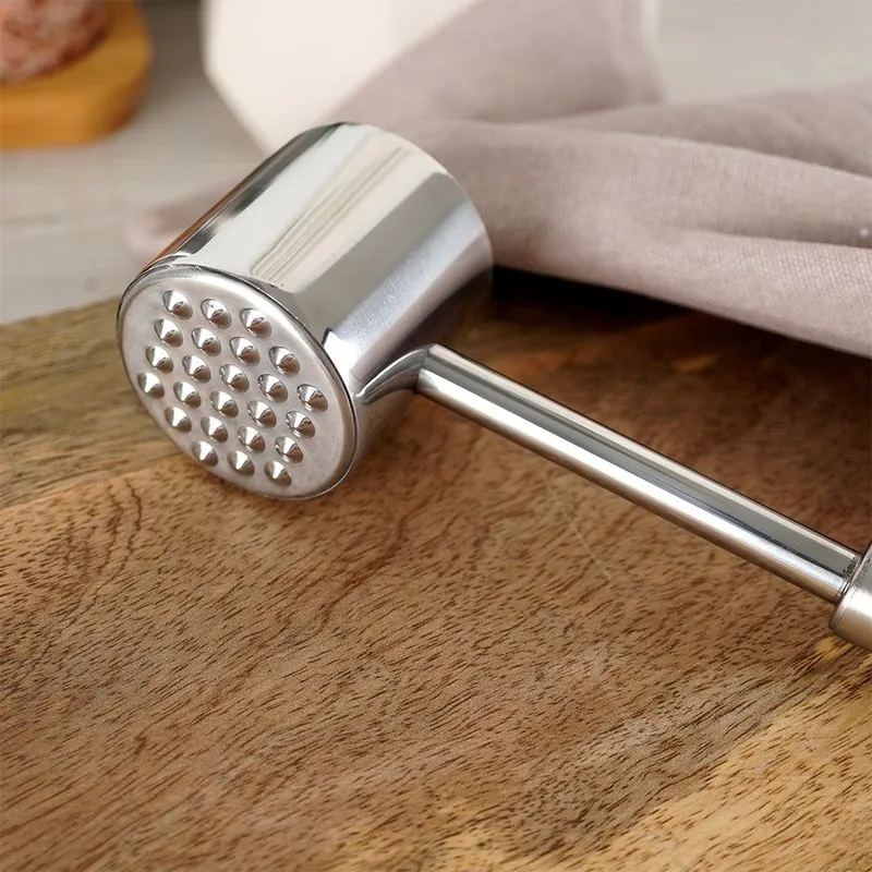 Tłuczek Do Mięsa Metalowy Dwustronny Z Wypustkami Solidny 27 cm MEBLIVA