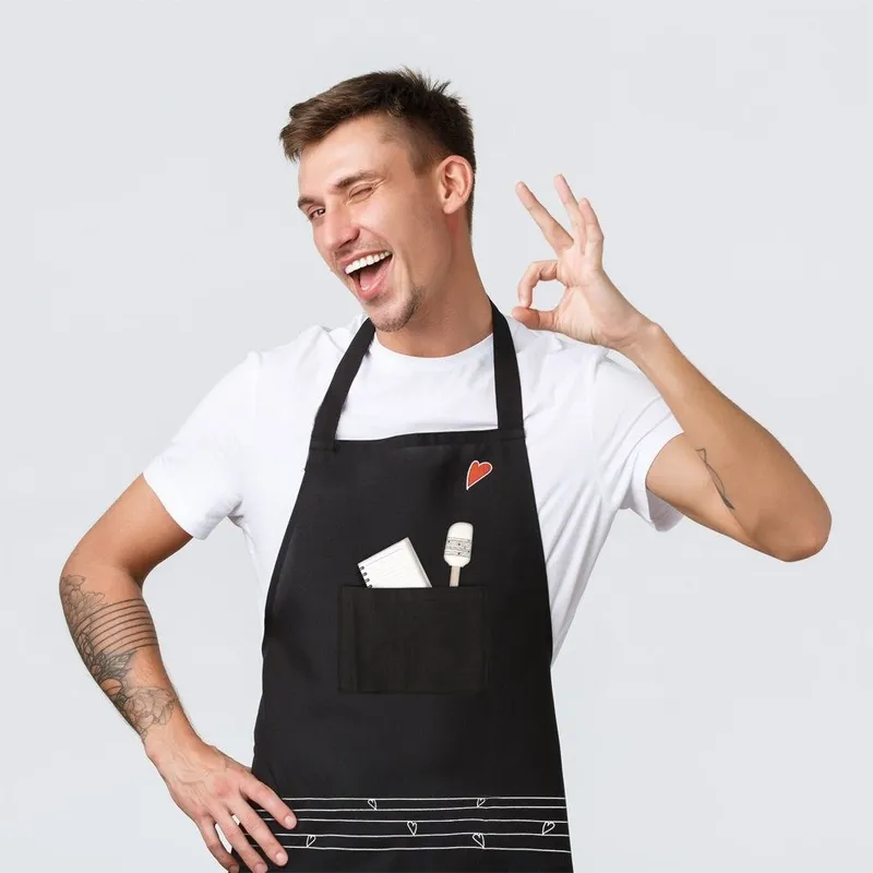 Fartuch Kuchenny Ochronny Bawełniany Wiązany Serce Solidny 87 MEBLIVA