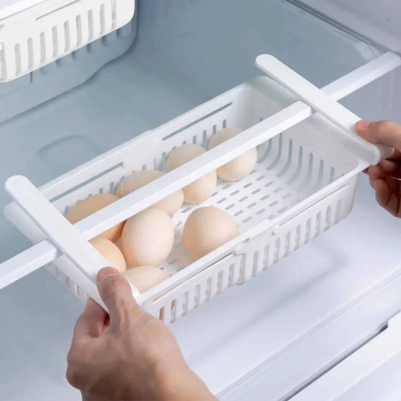 Organizer Do Lodówki Podpółkowy Rozsuwany 21-28,7 cm MEBLIVA - Biały