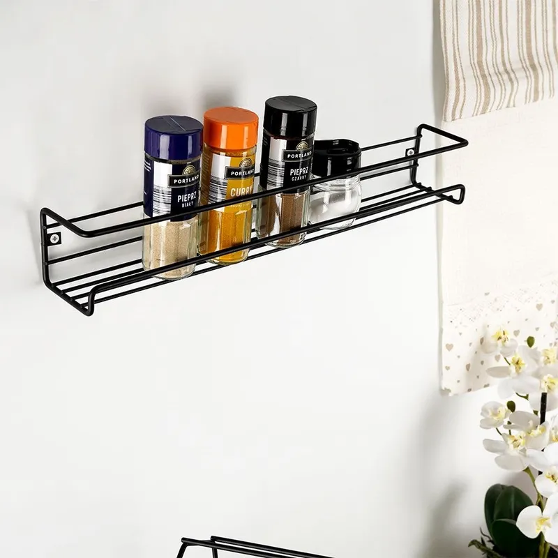 Półka Na Przyprawy Metalowa Wisząca LOFT 40 x 65 cm MEBLIVA - Czarna
