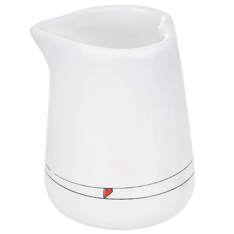 Mlecznik Ceramiczny SERCE 120 ml Z Dzióbkiem Do Zmywarki MEBLIVA - Biały