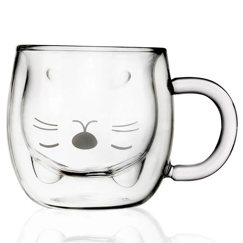 Szklanka Termiczna Z Podwójną Ścianką Do Kawy Kotek 270 ml MEBLIVA