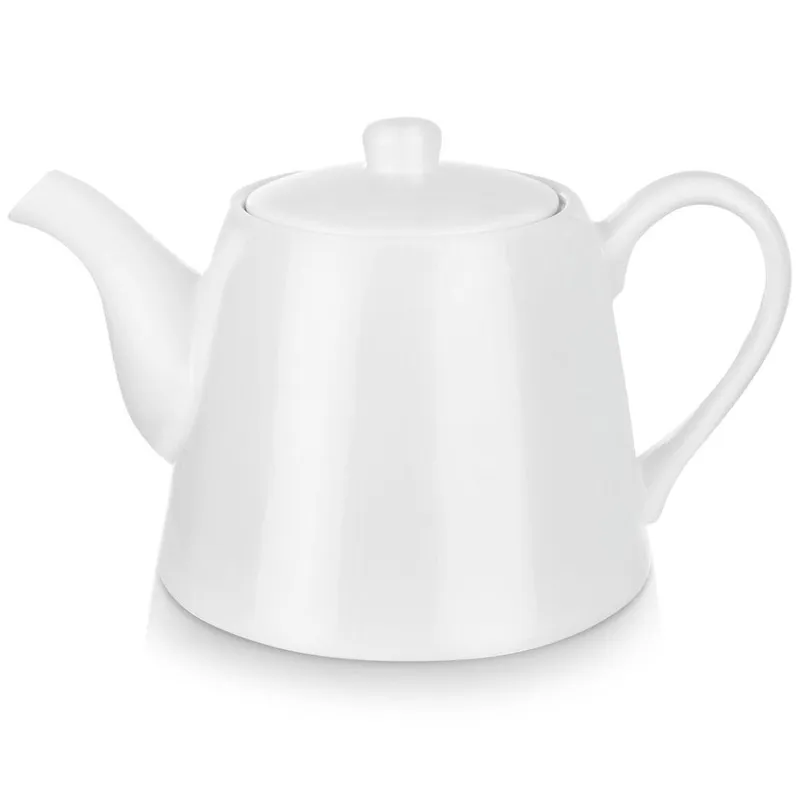 Dzbanek Do Kawy Herbaty Porcelanowy Klasyczny Solidny MEBLIVA - Biały