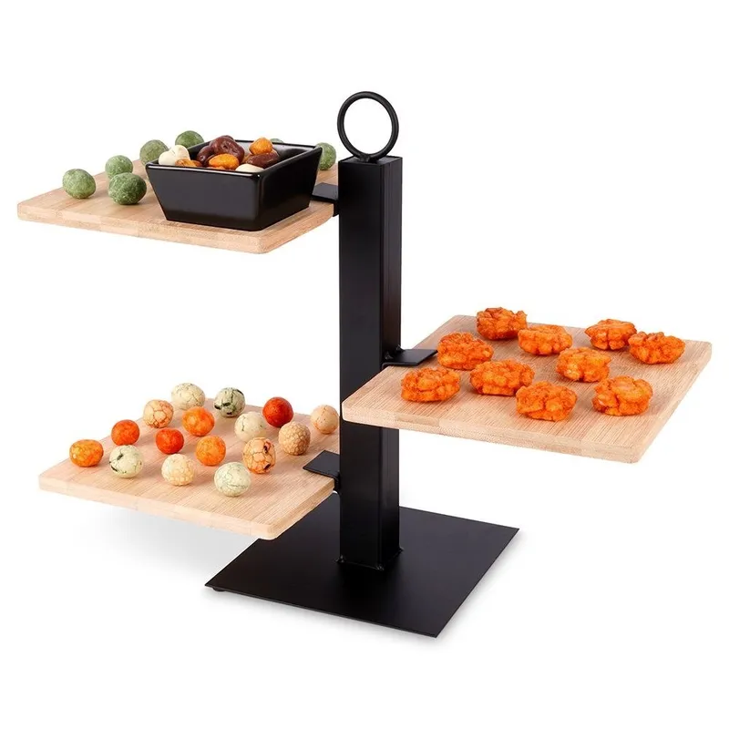 Patera Bambusowa 3-PIĘTROWA Z Miseczką EXCELLENT HOUSEWARE MEBLIVA