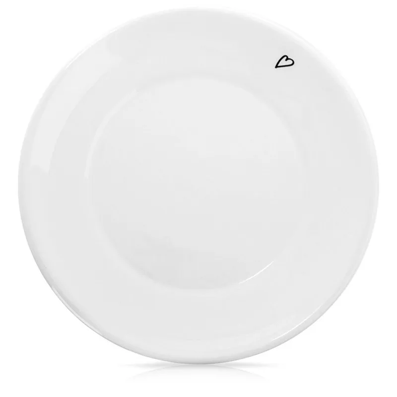 Spodek Mały Talerzyk Ceramiczny SERCE 12 cm Do Kubka MEBLIVA - Biały