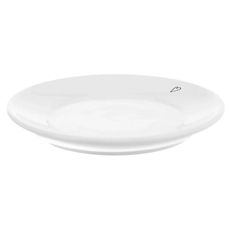 Spodek Mały Talerzyk Ceramiczny SERCE 12 cm Do Kubka MEBLIVA - Biały