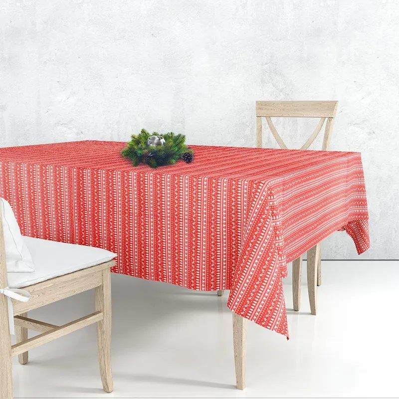 Obrus Plamoodporny 180 x 130 cm Świąteczny EXCELLENT MEBLIVA - Czerwony