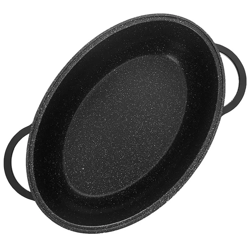 Brytfanna Granitowa Z Pokrywką Owalna GRANDE 8 l, 45x27,5 cm MEBLIVA