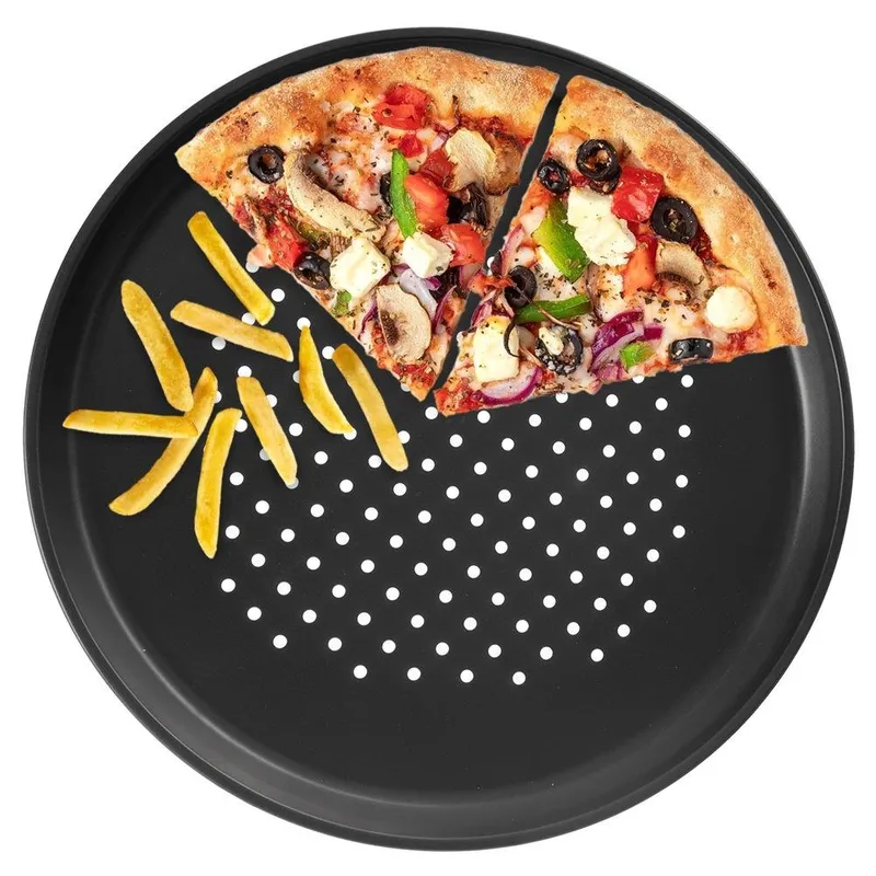 Forma Do Pizzy Perforowana Dno Teflon 32 cm Metal Nieprzywierająca MEBLIVA