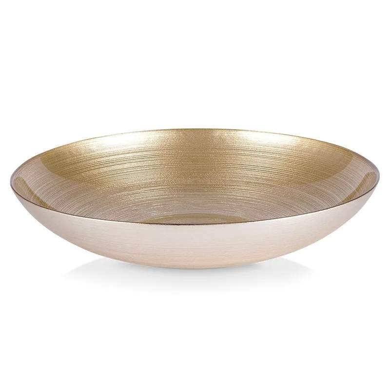 Miska Szklana Misa Na Sałatkę Salaterka 30 cm 2,2 l MEBLIVA - Złota