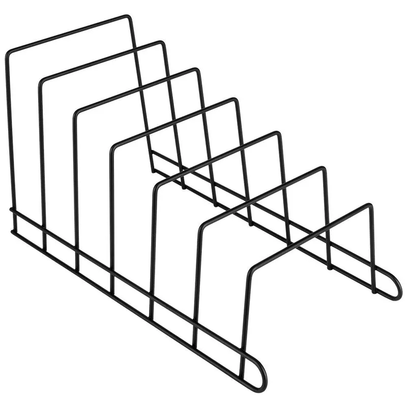 Stojak Organizer Na Pokrywki Talerze Metalowy 34 x 18 x 18 MEBLIVA - Czarny