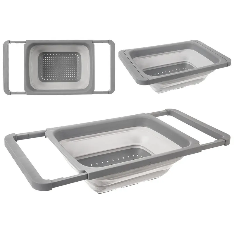 Cedzak Silikonowy Składany 39 x 26,5 cm Do Zlewu 5,5 l Z Uchwytami MEBLIVA