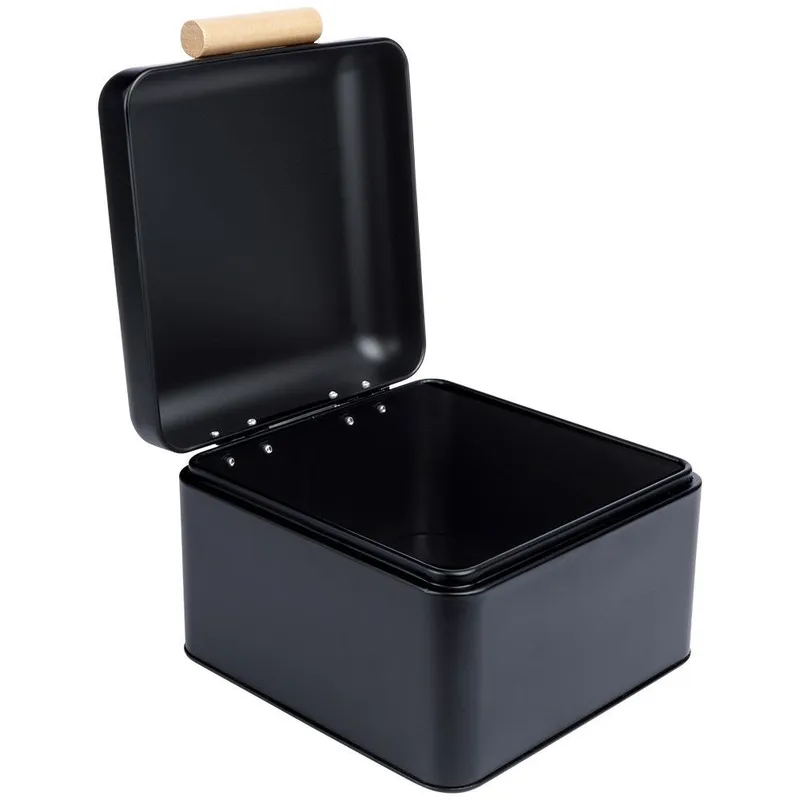 Chlebak Pojemnik Metalowy Na Chleb Pieczywo Mały 22x20x14 MEBLIVA - Czarny