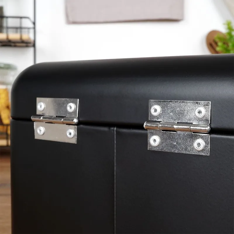Chlebak Pojemnik Metalowy Na Chleb Pieczywo Mały 22x20x14 MEBLIVA - Czarny