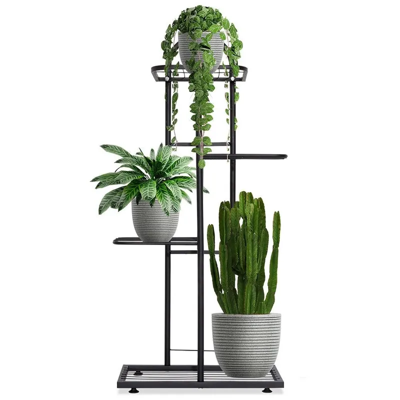 Kwietnik Stojak Na Kwiaty 4-POZIOMOWY Kaskada Metalowy Loft 80 cm MEBLIVA