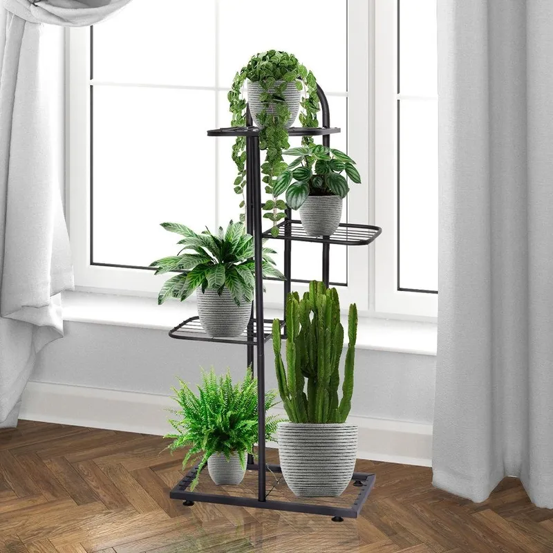 Kwietnik Stojak Na Kwiaty 4-POZIOMOWY Kaskada Metalowy Loft 80 cm MEBLIVA