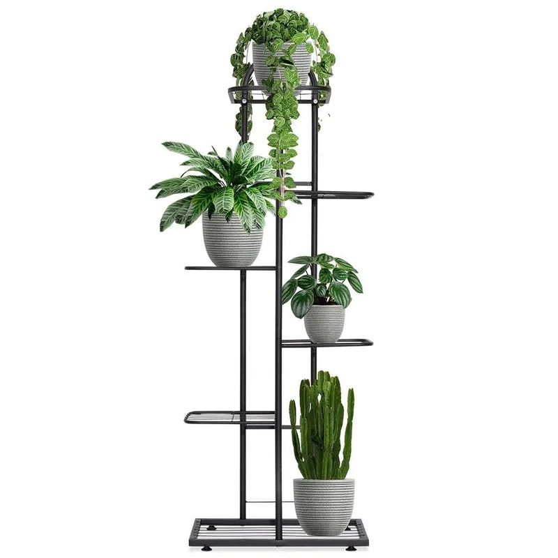 Kwietnik Stojak Na Kwiaty 6-POZIOMOWY Kaskada Metalowy Loft 106 cm MEBLIVA