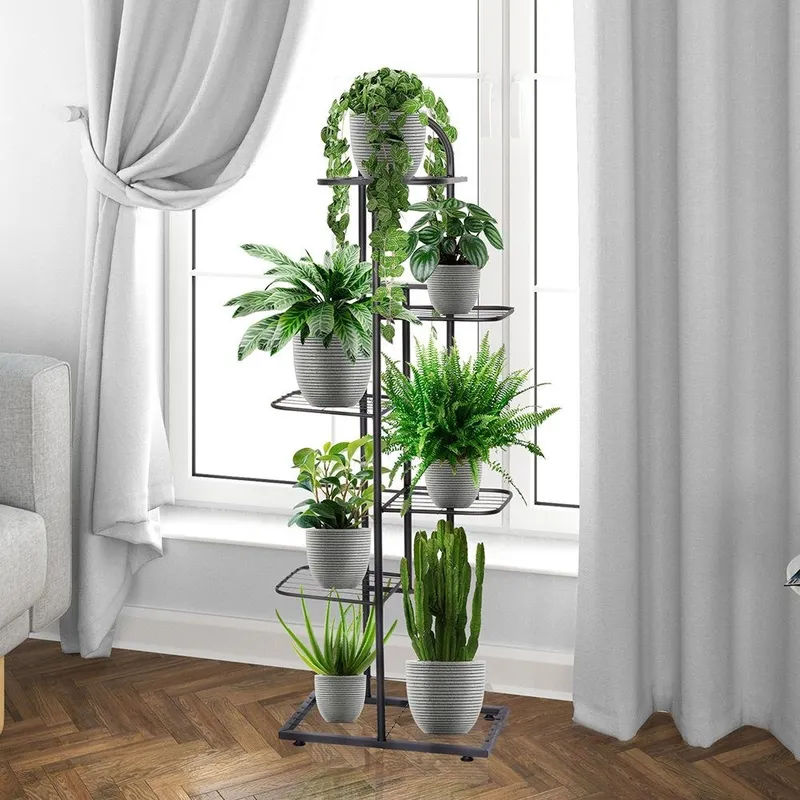 Kwietnik Stojak Na Kwiaty 6-POZIOMOWY Kaskada Metalowy Loft 106 cm MEBLIVA