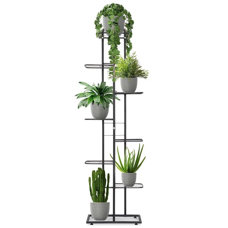 Kwietnik Stojak Kaskada Metalowy 8-POZIOMOWY 142 cm MEBLIVA - Czarny