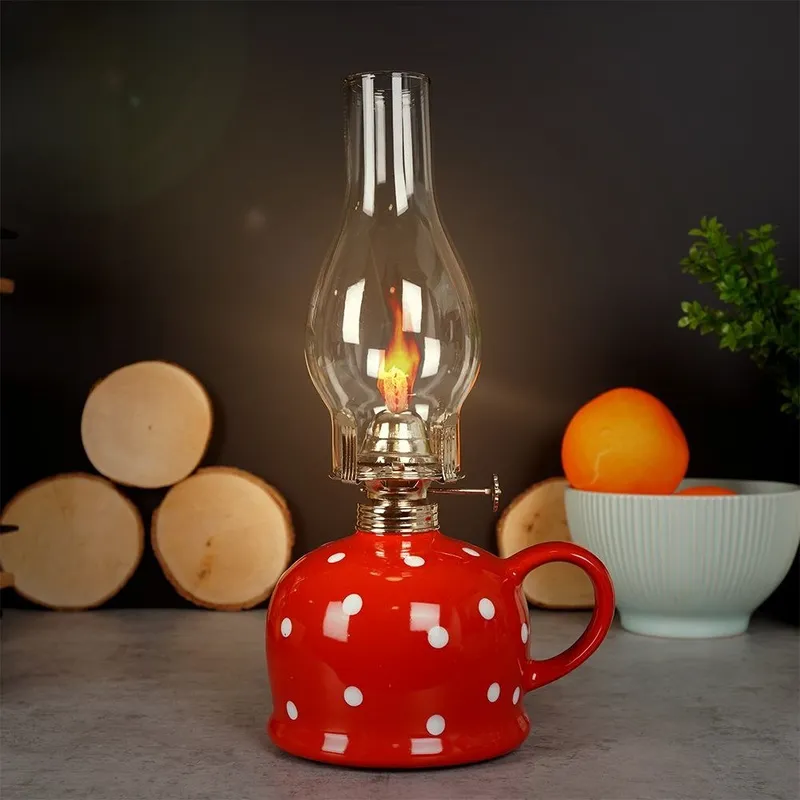 Lampa Naftowa Ceramiczna TECKA 530 ml, 28,5 cm MEBLIVA