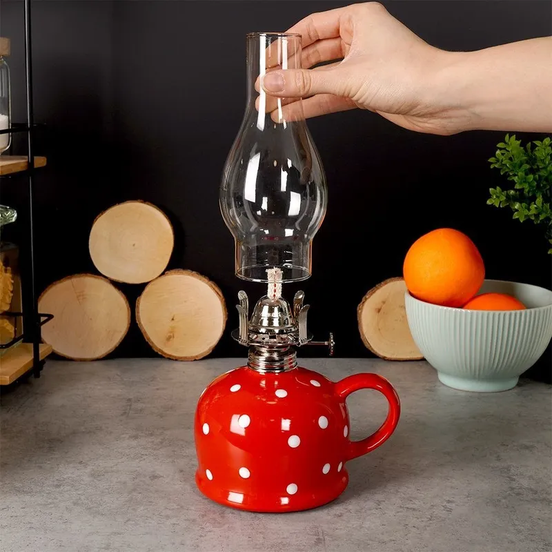 Lampa Naftowa Ceramiczna TECKA 530 ml, 28,5 cm MEBLIVA