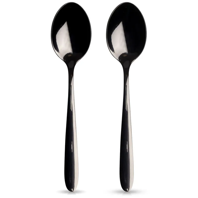 Łyżeczki Do Herbaty Stal Nierdzewna BLACK 2 szt. 14,5 cm MEBLIVA - Czarne