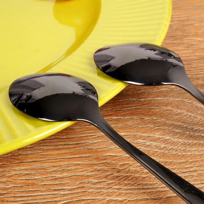 Łyżeczki Do Herbaty Stal Nierdzewna BLACK 2 szt. 14,5 cm MEBLIVA - Czarne