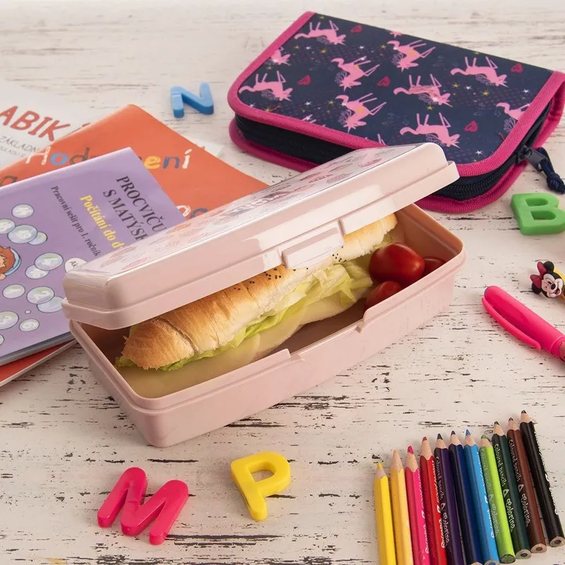 Pojemnik Lunchbox Śniadaniowy 500 ml Zamykany 21 x 9 cm MEBLIVA