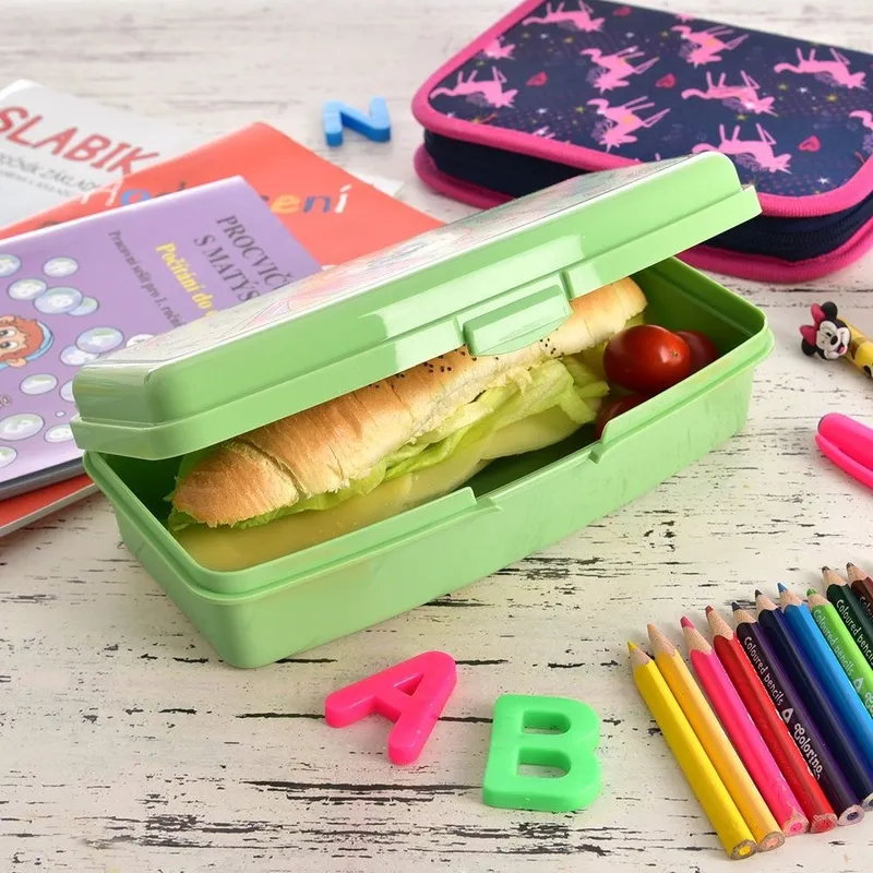 Pojemnik Lunchbox Śniadaniowy 500 ml Zamykany 21 x 9 cm MEBLIVA
