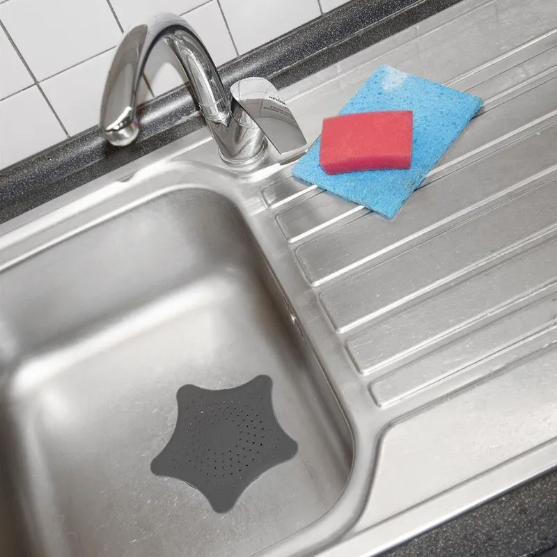 Sitko Do Zlewu Gwiazda Z Przyssawkami Duże 16 cm Łazienka MEBLIVA - Szare