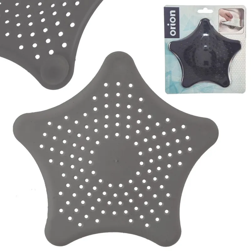 Sitko Do Zlewu Gwiazda Z Przyssawkami Duże 16 cm Łazienka MEBLIVA - Szare