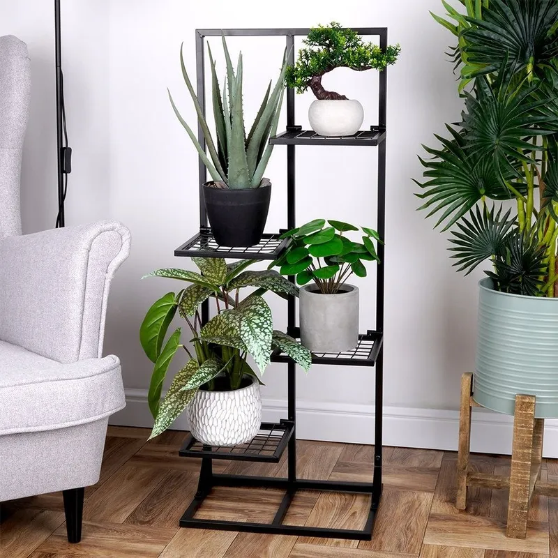 Kwietnik Stojak Na Kwiaty 4-POZIOMOWY Kaskada Metalowy Loft 102 cm MEBLIVA