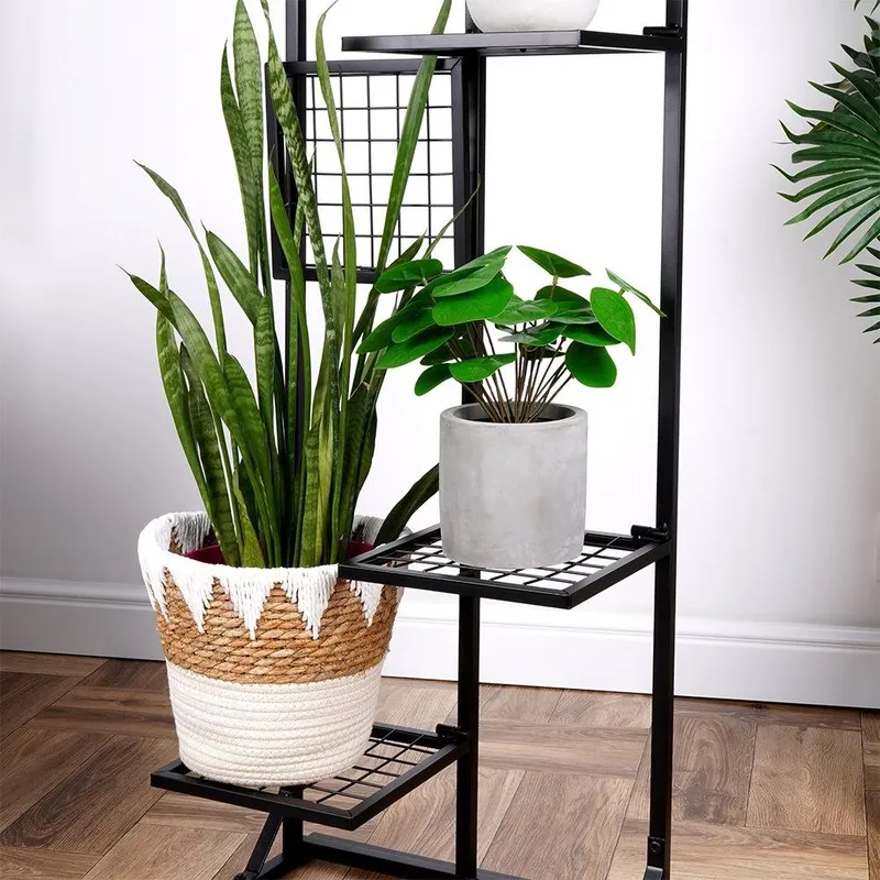 Kwietnik Stojak Na Kwiaty 4-POZIOMOWY Kaskada Metalowy Loft 102 cm MEBLIVA