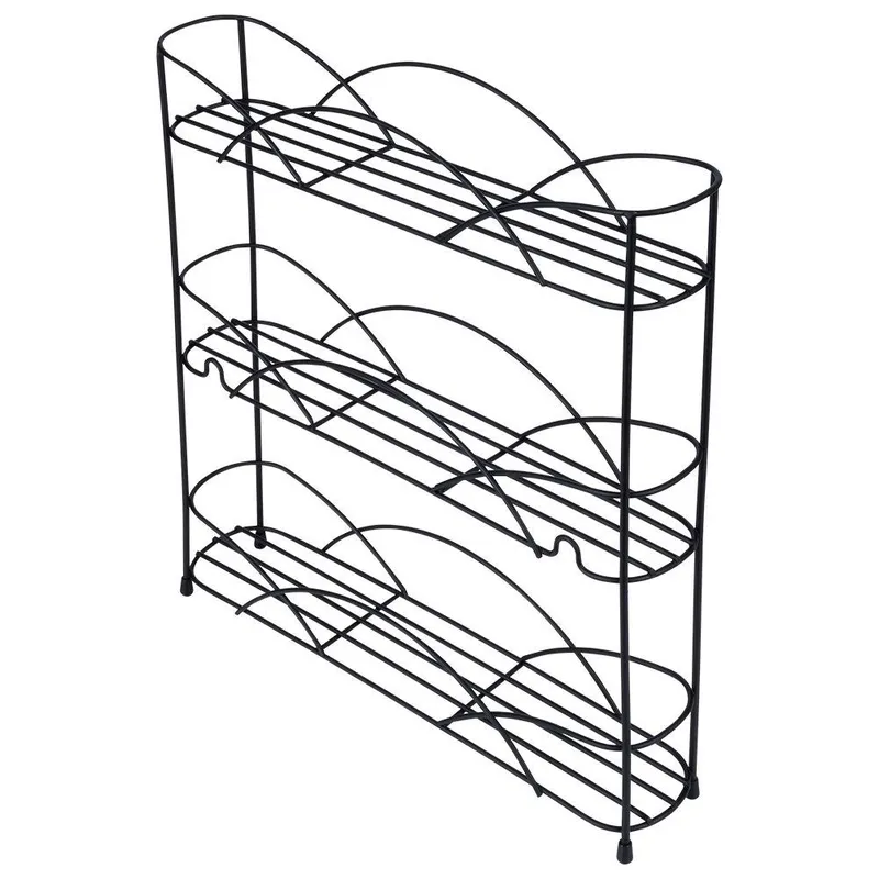 Półka Na Przyprawy Metalowa Stojąca Loft 33,5 x 6,5 x 33,5 MEBLIVA - Czarna