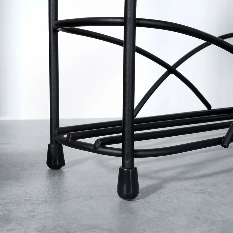 Półka Na Przyprawy Metalowa Stojąca Loft 33,5 x 6,5 x 33,5 MEBLIVA - Czarna